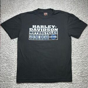 Harley Davidson Shirt Mens Medium Crewneck Tee Motorcycles Live Free Ride Hard